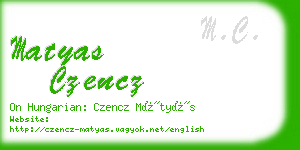 matyas czencz business card